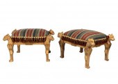PAIR OF EGYPTIANESQUE PAINTED