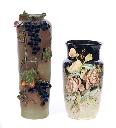 PAIR OF ELABORATE AMPHORA VASESPair