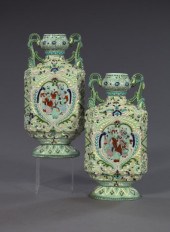 Pair of Elaborately Enameled P