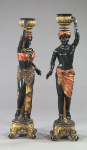 Pair of Elaborately Polychrome