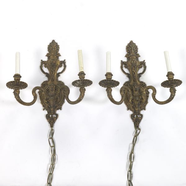 PAIR OF ELECTRIFIED CANDLE WALL