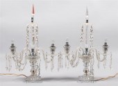 PAIR OF ELECTRIFIED CUT GLASS