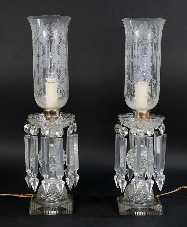 PAIR OF ELECTRIFIED LUSTER