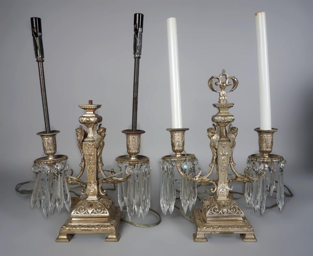 PAIR OF ELECTRIFIED SILVERPLATED