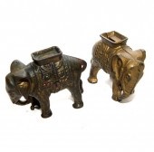 PAIR OF ELEPHANT BANKSTwo near