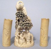 Pair of elephant Ivory brushpo