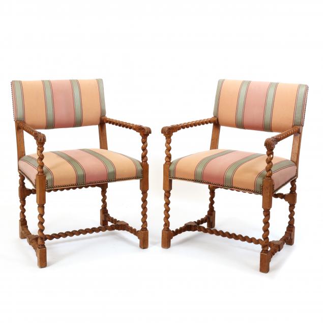 PAIR OF ELIZABETHAN STYLE BARLEY