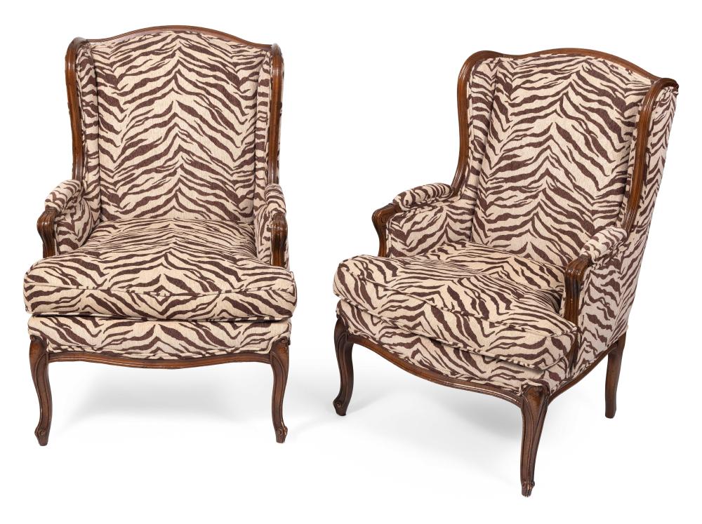PAIR OF ELMWOOD WING CHAIRS EARLY