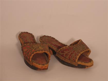 Pair of embroidered slippers     