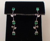 PAIR OF EMERALD AND DIAMOND DA