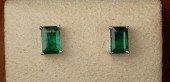 PAIR OF EMERALD AND FOURTEEN K