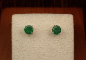 PAIR OF EMERALD AND FOURTEEN K