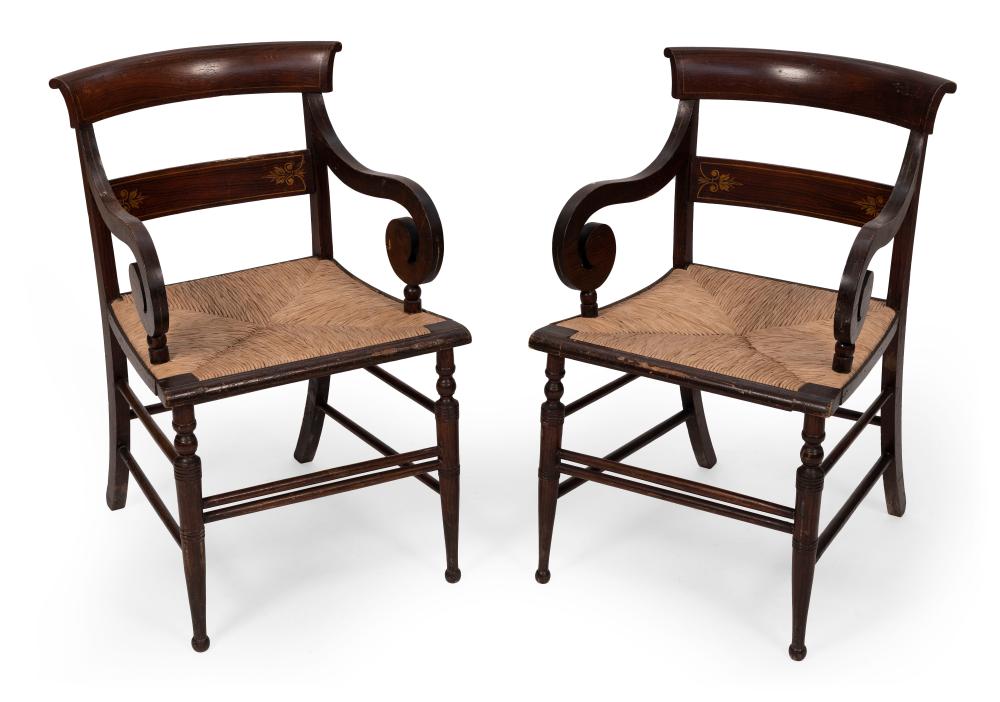 PAIR OF EMPIRE ARMCHAIRS FIRST HALF