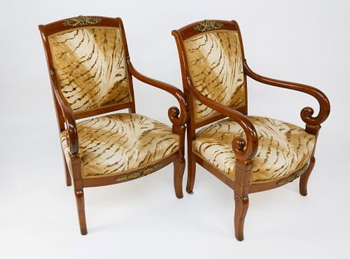 PAIR OF EMPIRE ORMOLU-MOUNTED