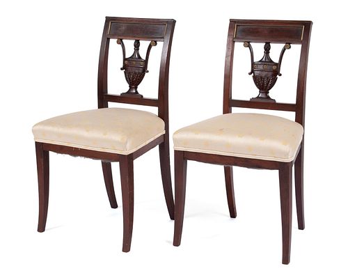 PAIR OF EMPIRE SIDE CHAIRSPAIR OF