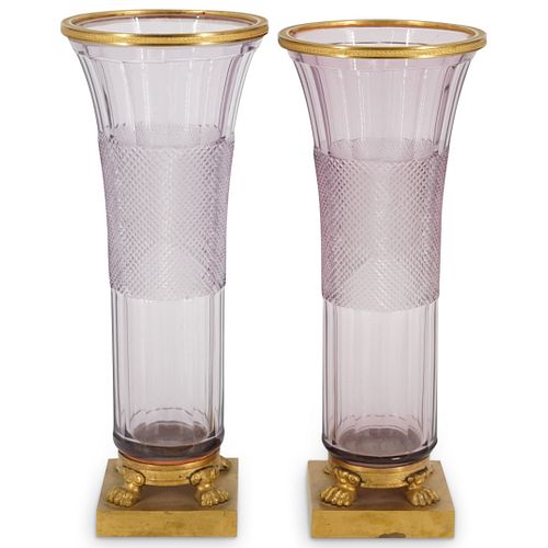 PAIR OF EMPIRE STYLE AMETHYST