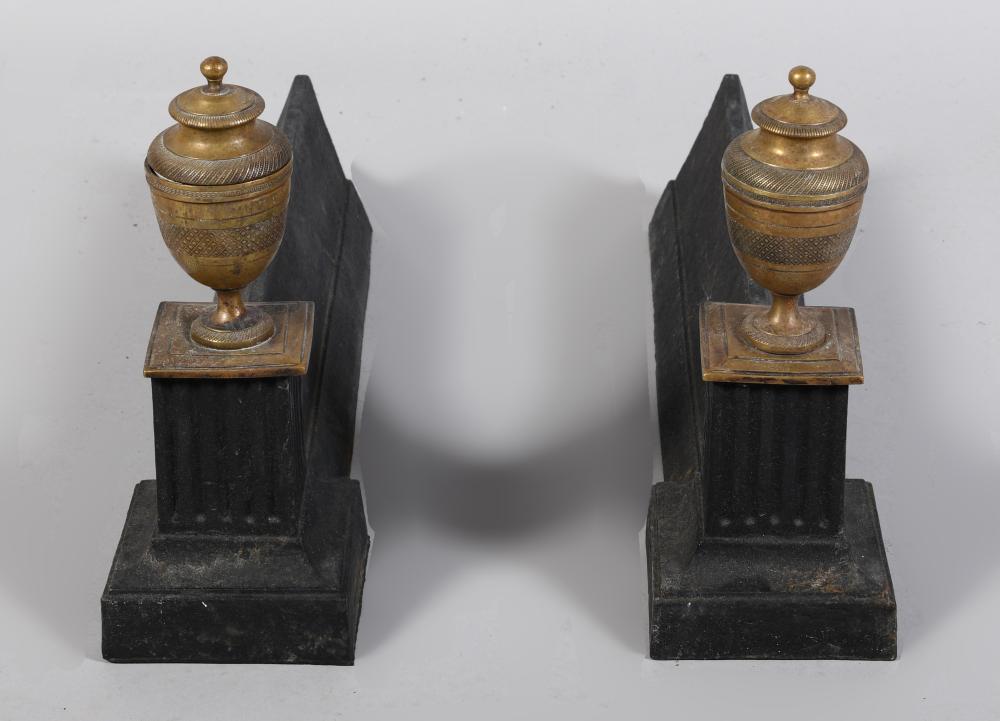 PAIR OF EMPIRE STYLE BRASS AND CAST