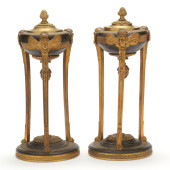 PAIR OF EMPIRE STYLE BRONZE AT