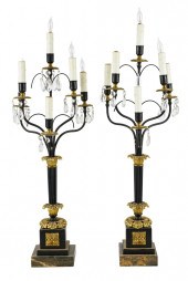 PAIR OF EMPIRE STYLE CANDELABR