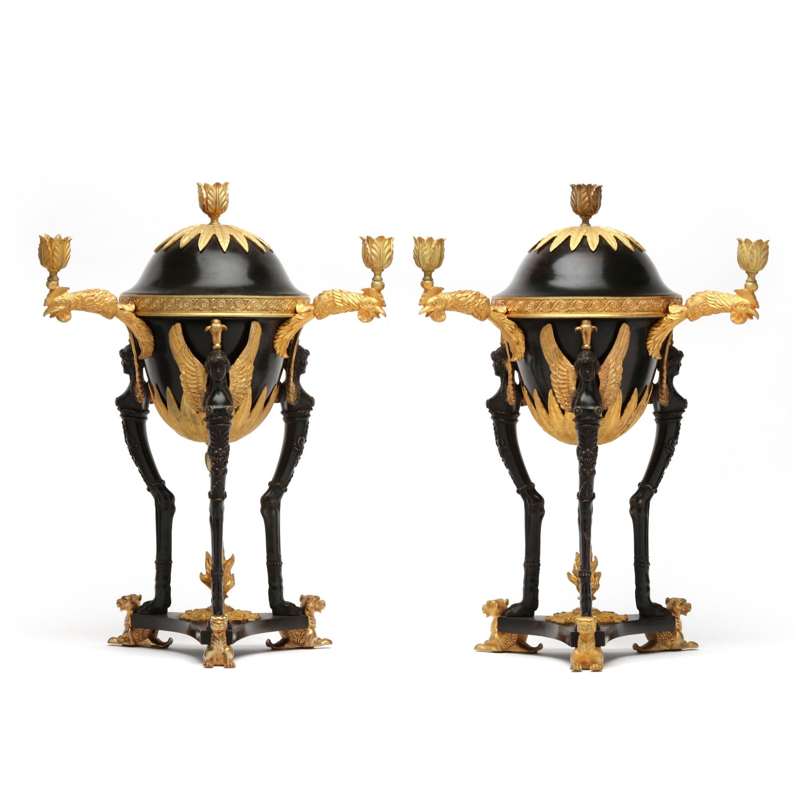 PAIR OF EMPIRE STYLE CASSOLETTE