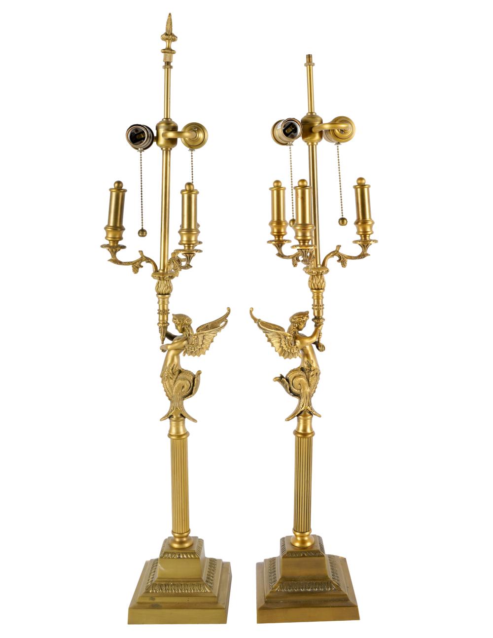 PAIR OF EMPIRE-STYLE GILT METAL