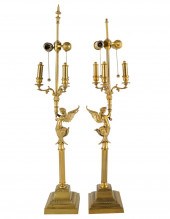 PAIR OF EMPIRE-STYLE GILT META