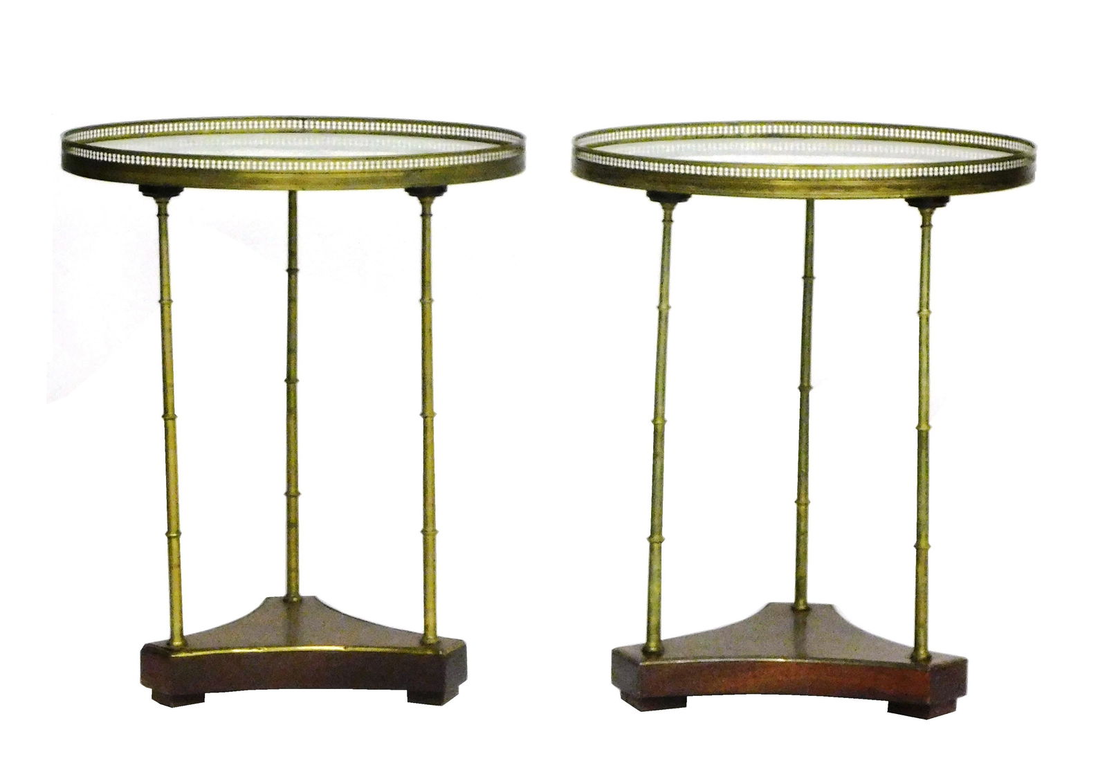 PAIR OF EMPIRE STYLE MARBLE-TOP