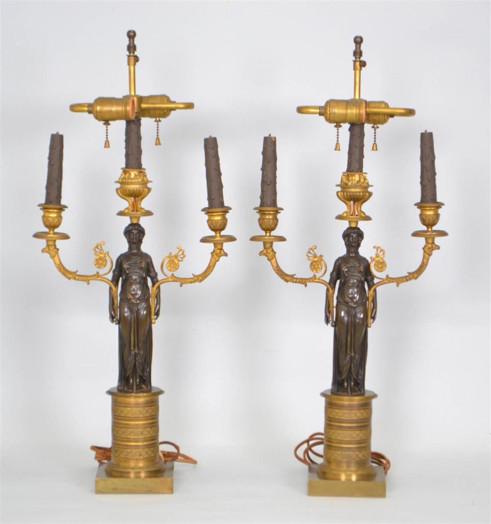 PAIR OF EMPIRE STYLE ORMOLU AND