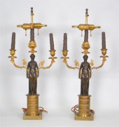 PAIR OF EMPIRE STYLE ORMOLU AN