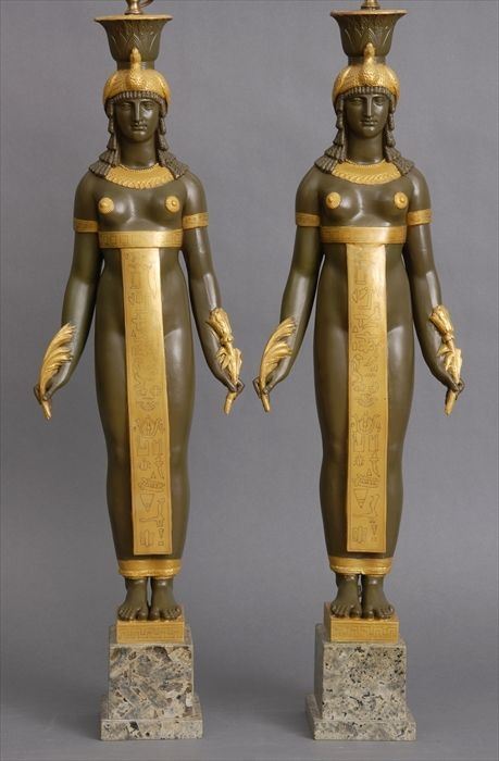 PAIR OF EMPIRE-STYLE PAINTED AND