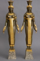 PAIR OF EMPIRE-STYLE PAINTED A