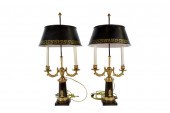 PAIR OF EMPIRE STYLE PATINATED