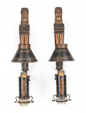 PAIR OF EMPIRE TOLE PEINTE SCO