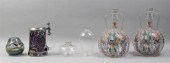 PAIR OF ENAMELED GLASS BOTTLES