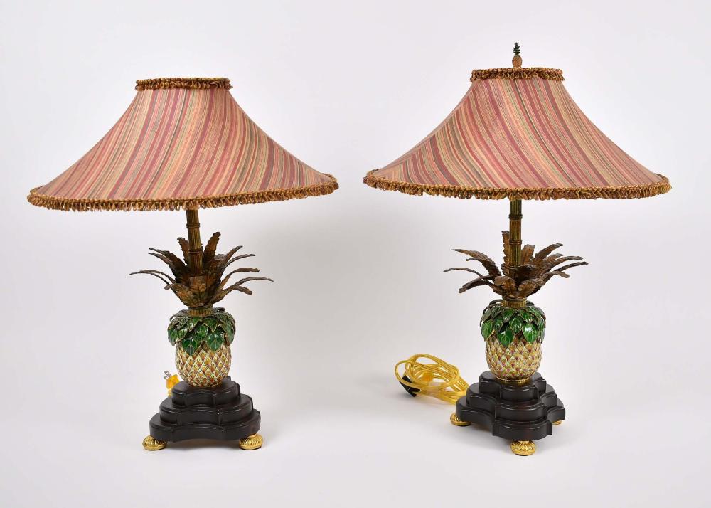 PAIR OF ENAMELED METAL
