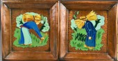 Pair of Enameled Plaques - sig