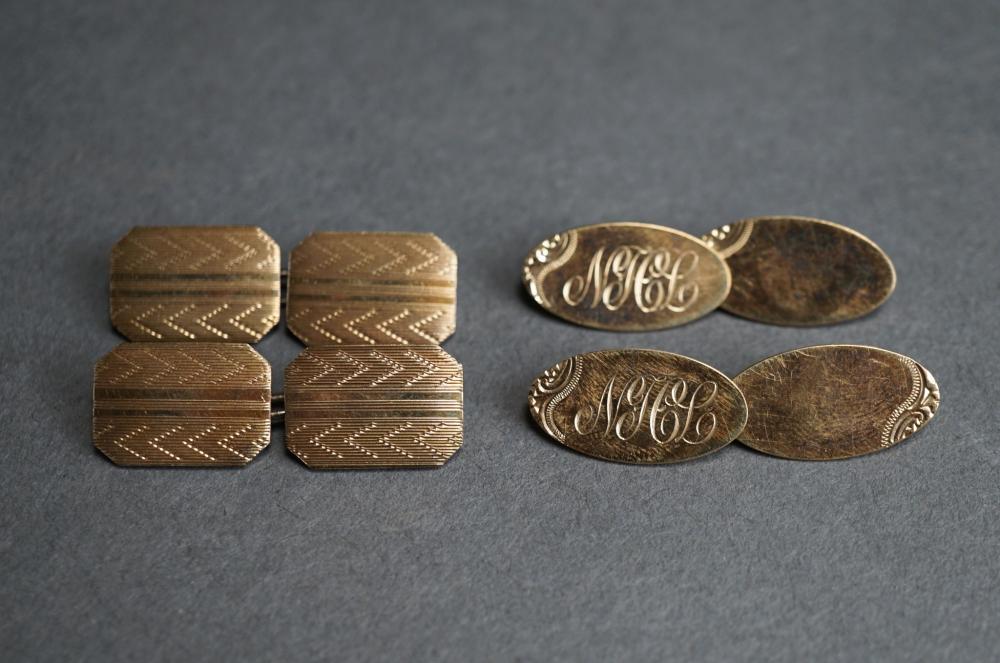 PAIR OF ENGLISH 9-KARAT YELLOW-GOLD