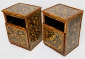 PAIR OF ENGLISH BAMBOO BEDSIDE