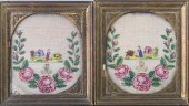 PAIR OF ENGLISH BEADWORK PICTU