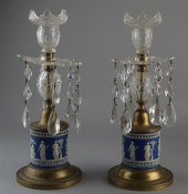 PAIR OF ENGLISH BLUE AND WHITE