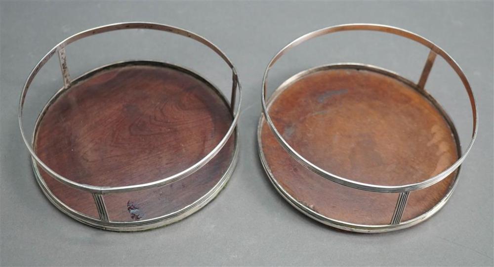 PAIR OF ENGLISH BOTTLE COASTERS