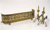 Pair of English brass andirons