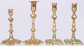 PAIR OF ENGLISH BRASS CANDLEST