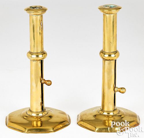 PAIR OF ENGLISH BRASS SIDE