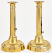 PAIR OF ENGLISH BRASS SIDE-EJE