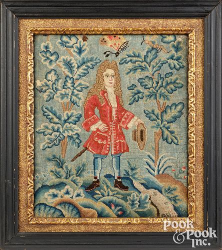 PAIR OF ENGLISH CANVASWORK