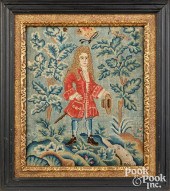 PAIR OF ENGLISH CANVASWORK EMB