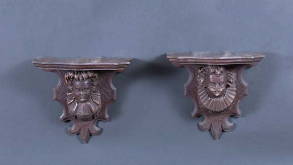 Pair of English Carved and
