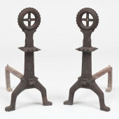 PAIR OF ENGLISH CAST-IRON ANDI