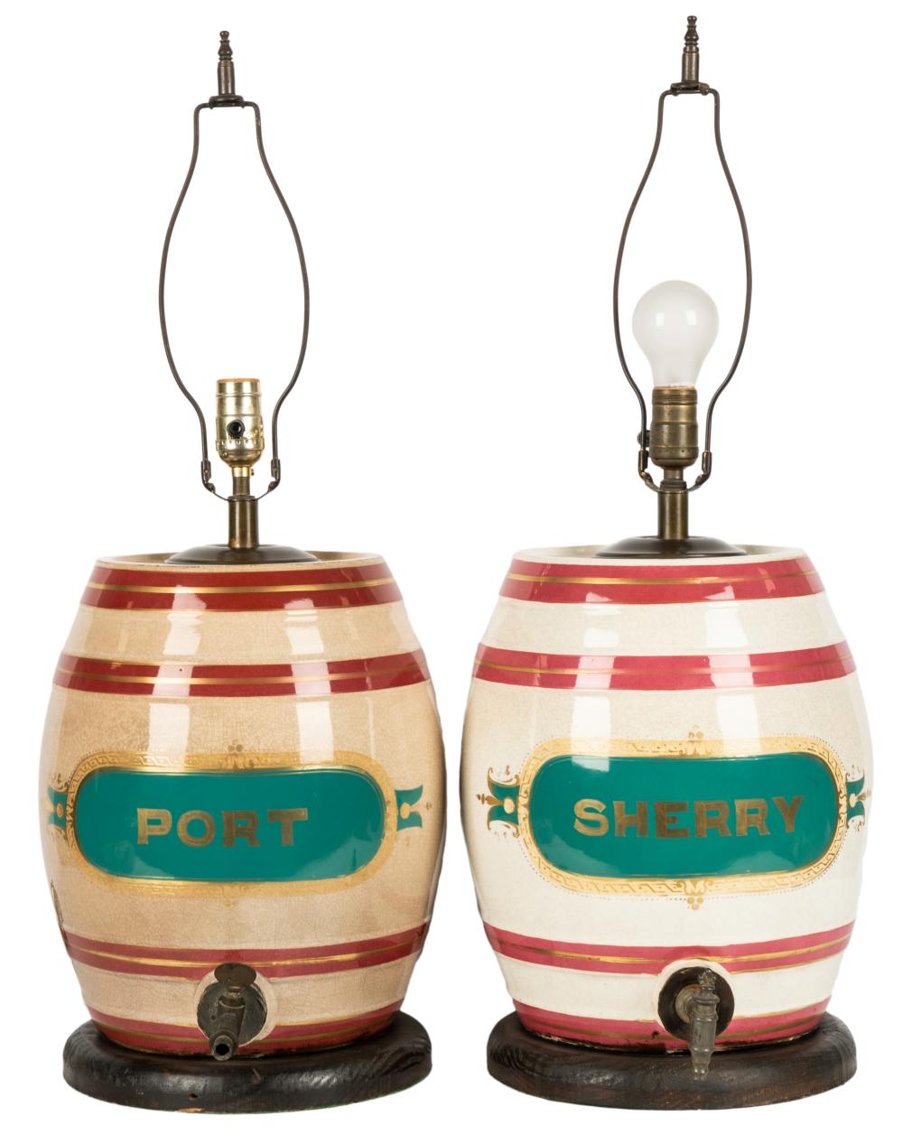 PAIR OF ENGLISH CERAMIC LIQUOR